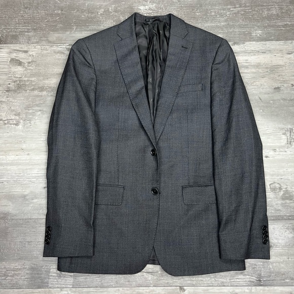 John Varvatos Charcoal Grey Check Sport Coat 38R